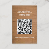 Firmenlogo Rustikaler Foto-Mitarbeiter aus hellem  Visitenkarte (Rückseite)