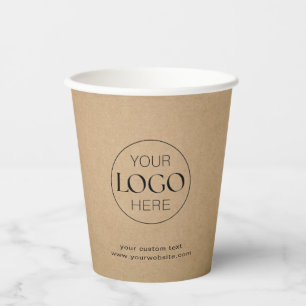 Firmenlogo Rustikaler Kraft-Kaffee Pappbecher
