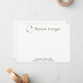 Firmenlogo Saubere Minimal Firmenmarke Weiß Mitteilungskarte (Vorderseite/Rückseite Beispiel)