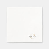 Firmenlogo Saubere minimale Markenbezeichnung Weiß Serviette (Vorderseite)