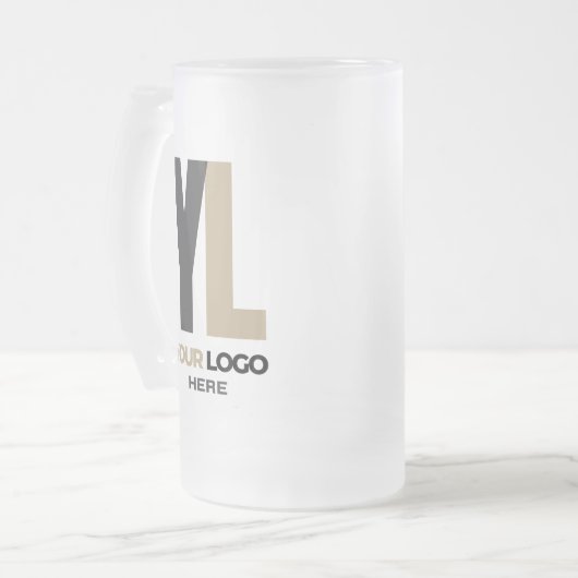 Firmenlogo Saubere minimale Markenfirma Mattglas Bierglas (Vorderseite Links)