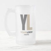 Firmenlogo Saubere minimale Markenfirma Mattglas Bierglas (Links)