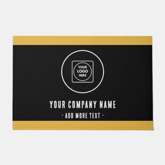 Firmenlogo Schwarz Geschäftsnamen Fußmatte (Vorderseite)