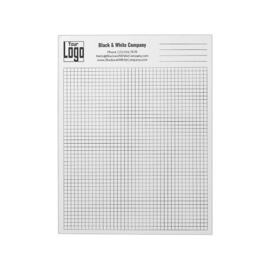Firmenlogo Schwarz Gittergraph Notizblock (Rotiert)