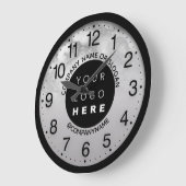 Firmenlogo Schwarz-graue Marmorbezeichnung Slogan Große Wanduhr (Winkel)