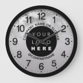 Firmenlogo Schwarz-graue Marmorbezeichnung Slogan Große Wanduhr (Vorderseite)