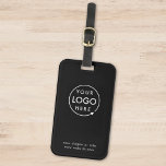 Firmenlogo | Schwarz Modernes Berufliches Reisen Gepäckanhänger<br><div class="desc">Ein einfaches,  individuelles schwarzes Gepäckanhänger-Template in modernem minimalistischem Stil,  das mit Ihrem Firmenlogo,  Slogan und Geschäftsdetails leicht aktualisiert werden kann. #luggagetag #logo</div>