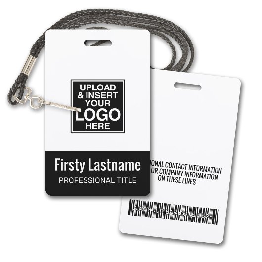 Firmenlogo SCHWARZ Name Titel Bar Code Benutzerdef Ausweis