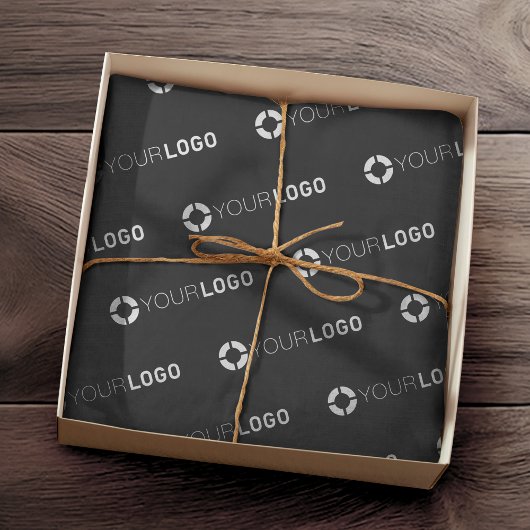 Firmenlogo schwarz seidenpapier