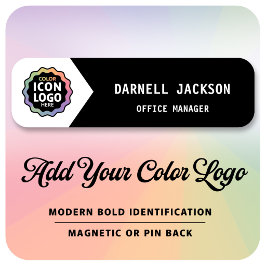 Firmenlogo Schwarz Weiß Klassischer Chevron ID Namensschild