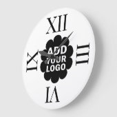 Firmenlogo Schwarz-Weiß-Werbung Große Wanduhr (Winkel)