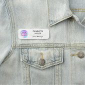 Firmenlogo Schwarz-weißer Mitarbeiter Namensschild (Beispiel)