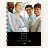 Firmenlogo Schwarz-weißer QR-Foto Notizblock (Vorderseite)