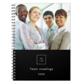 Firmenlogo Schwarz-weißes Foto Notizblock (Vorderseite)