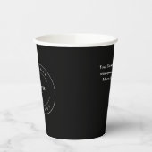 Firmenlogo | Schwarze, einfache Minimal Custom Pappbecher (Links)