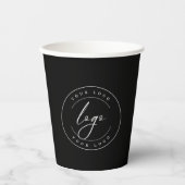 Firmenlogo | Schwarze, einfache Minimal Custom Pappbecher (Vorderseite)