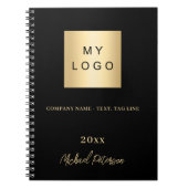 Firmenlogo, schwarze Goldschrift Notizblock (Vorderseite)