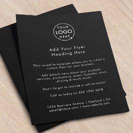 Firmenlogo | Schwarze Minimalistische Werbung Flyer