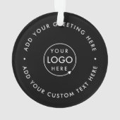 Firmenlogo | Schwarze Moderne Minimalistische Weih Ornament (Rückseite)