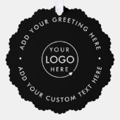 Firmenlogo | Schwarze Moderne Minimalistische Weih Ornament Karte (Vorderseite)