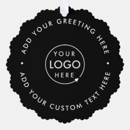 Firmenlogo | Schwarze Moderne Minimalistische Weih Ornament Karte