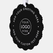 Firmenlogo | Schwarze Moderne Minimalistische Weih Ornament Karte (Links)