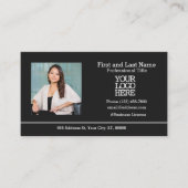 Firmenlogo | Schwarze Visitenkarte des Mitarbeiter (Vorderseite)