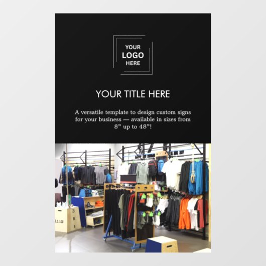 Firmenlogo | Schwarzes Berufliches Foto Fensteraufkleber (Blatt)