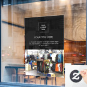 Firmenlogo | Schwarzes Berufliches Foto Fensteraufkleber (Café-Fenster)