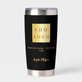 Firmenlogo, schwarzes Gold Thermobecher (Vorderseite)
