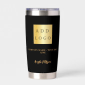 Firmenlogo, schwarzes Gold Thermobecher (Rückseite)