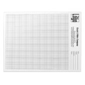Firmenlogo Schwarzes Raster Graph Projektkennung Notizblock (Vorderseite)