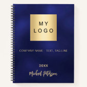 Firmenlogo Seefahrer blaue goldene Bezeichnung Jah Notizblock (Vorderseite)