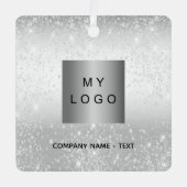 Firmenlogo silber Glitzer klassisch Ornament Aus Metall (Vorderseite)