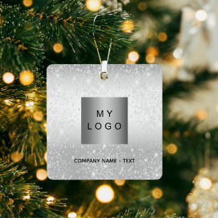 Firmenlogo silber Glitzer klassisch Ornament Aus Metall