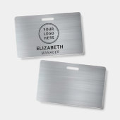 Firmenlogo Silberner Name Ausweis (Vorder- & Rückseite)