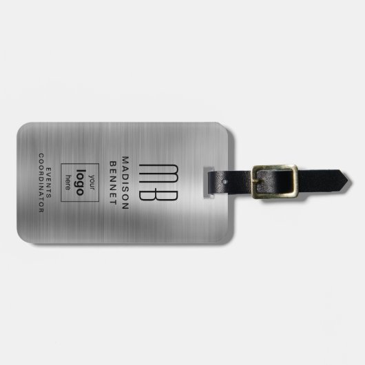 Firmenlogo Silver Gray Beruflich Travel Gepäckanhänger (Vorderseite horizontal)