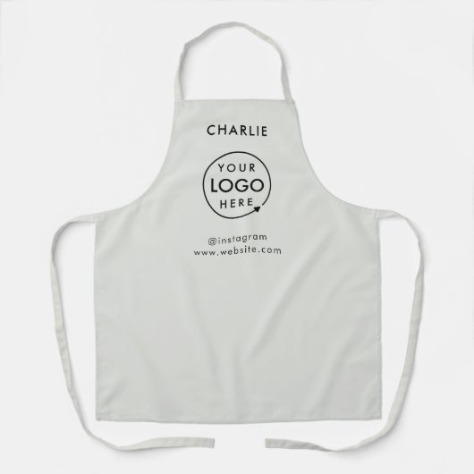 Firmenlogo | Silver Gray Employee name Schürze (Vorderseite)