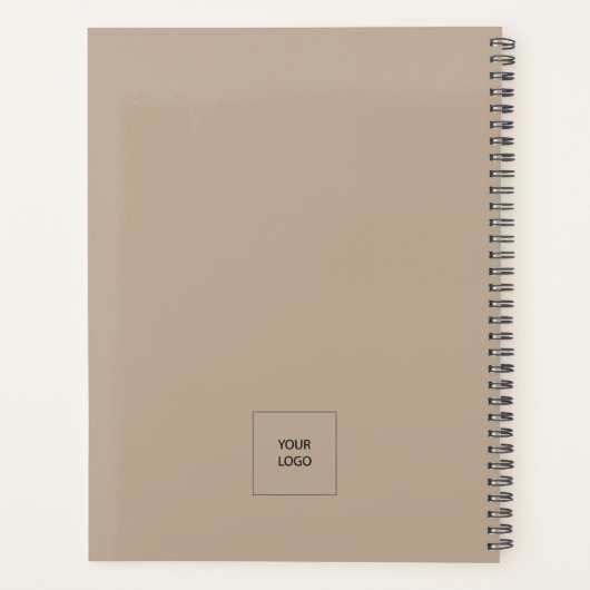 Firmenlogo Simple Tan Elegantes Terminkalender Planer (Rückseite)