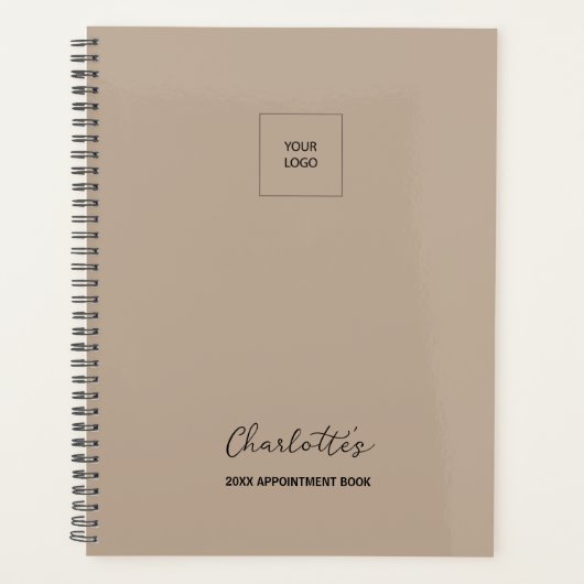 Firmenlogo Simple Tan Elegantes Terminkalender Planer (Vorderseite)