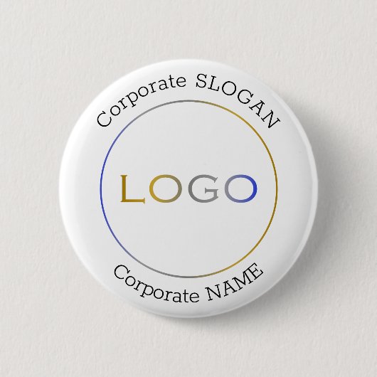 Firmenlogo Slogan Minimalistische Werbeaktion Button (Vorderseite)