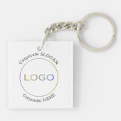 Firmenlogo Slogan Minimalistische Werbeaktion Schlüsselanhänger (Rückseite)