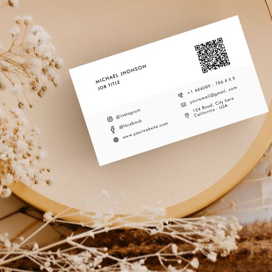 Firmenlogo Social Media Icon Digital QR Code Visitenkarte