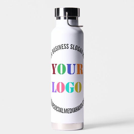 Firmenlogo Social Media Wasserflasche Trinkflasche (Links)