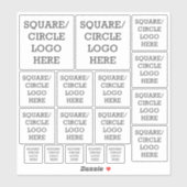 Firmenlogo | Square or Circle Shape Easy Upload Aufkleber (Blatt)