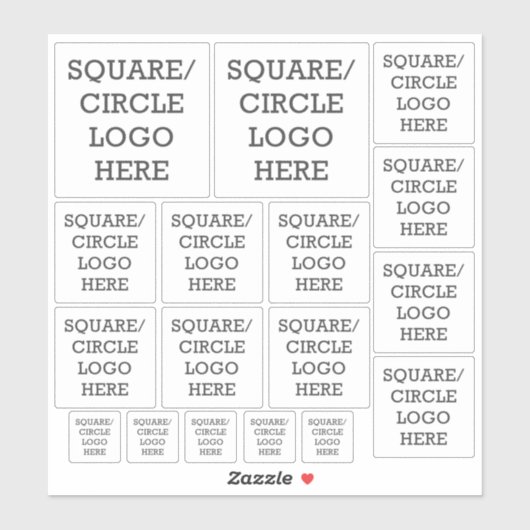 Firmenlogo | Square or Circle Shape Easy Upload Aufkleber (Blatt)