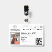 Firmenlogo | Staatsanwalt bei Gericht White Ausweis (Vorderseite mit Clip)