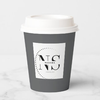Firmenlogo Stilvoll grau Moderne ProfessPapier-Bec Pappbecher