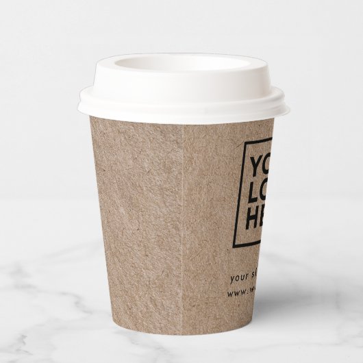 Firmenlogo Stylische Rustic Kraft Pappbecher (Rechts)