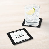 Firmenlogo-Tagline und Website-benutzerdefinierter Rechteckiger Pappuntersetzer (Vor Ort)